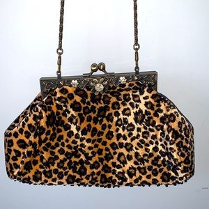 Vintage Cougar Print Evening Bag